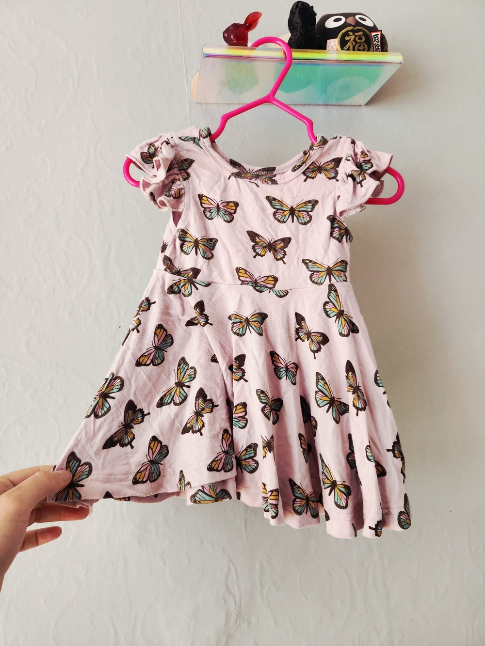 Emerson and Friends 3-6 Month Bamboo Butterfly Ruffle-Sleeve Twirl Dress